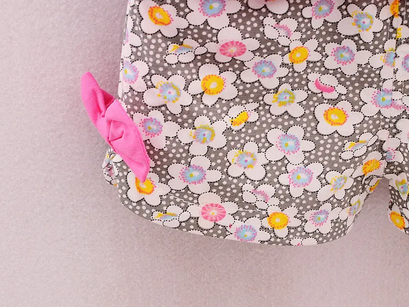2pc Baby and Toddlers Candy Print T-Shirt and Floral Shorts