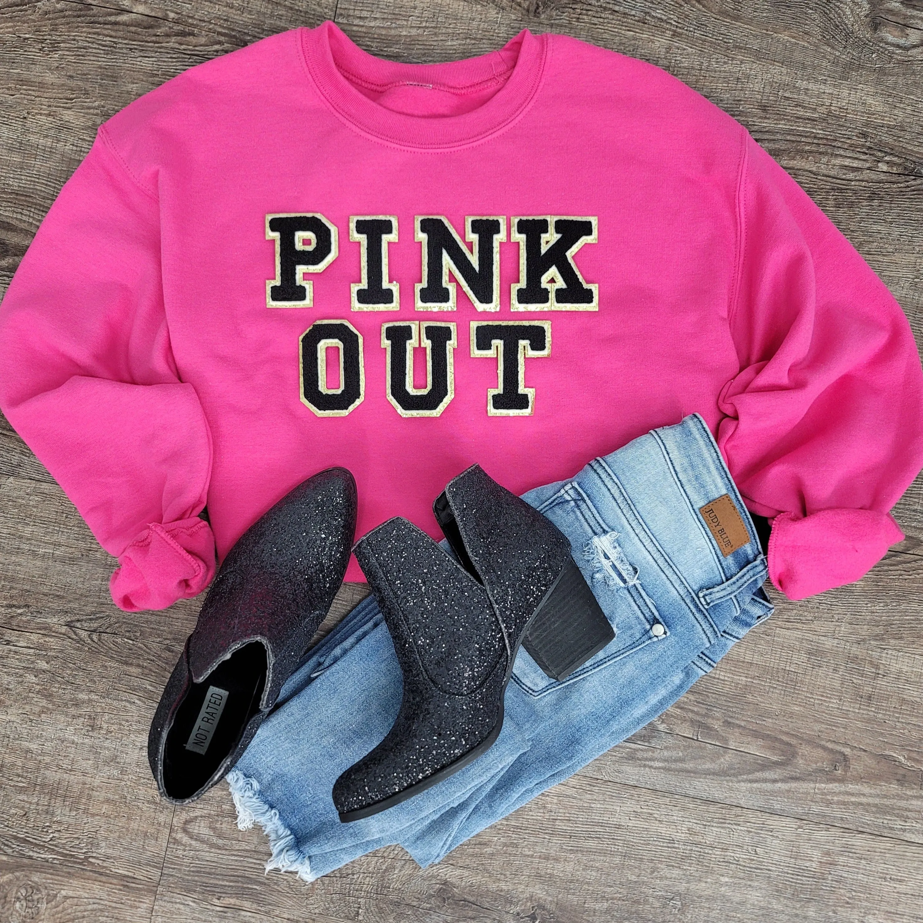 3Blues Designs |   Hazel Blues® |  CUSTOM Saying Chenille Patch Sweatshirt