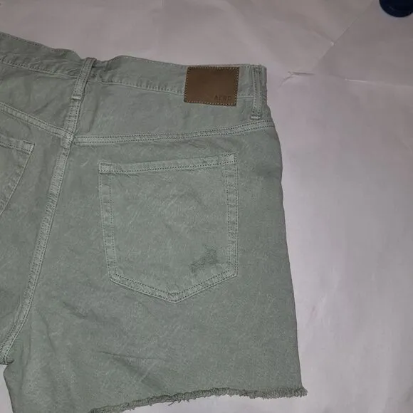Aeropostale 90's High Rise Cut-Off Olive Destructed Shorts 4&quot; Inseam NWT Size 16