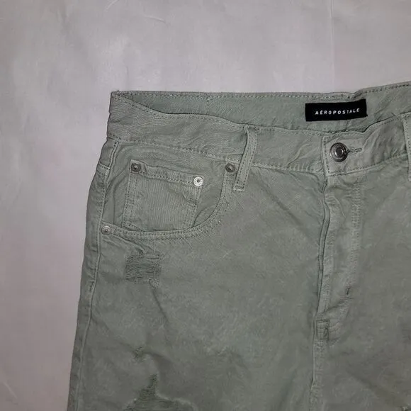 Aeropostale 90's High Rise Cut-Off Olive Destructed Shorts 4&quot; Inseam NWT Size 16