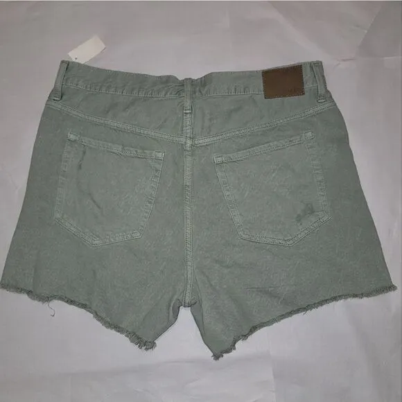 Aeropostale 90's High Rise Cut-Off Olive Destructed Shorts 4&quot; Inseam NWT Size 16