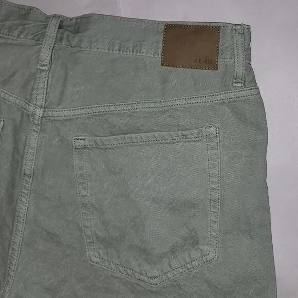 Aeropostale 90's High Rise Cut-Off Olive Destructed Shorts 4&quot; Inseam NWT Size 16