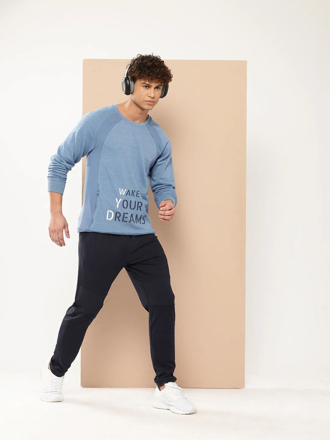 Alcis Men Blue Printed Sweatshirt