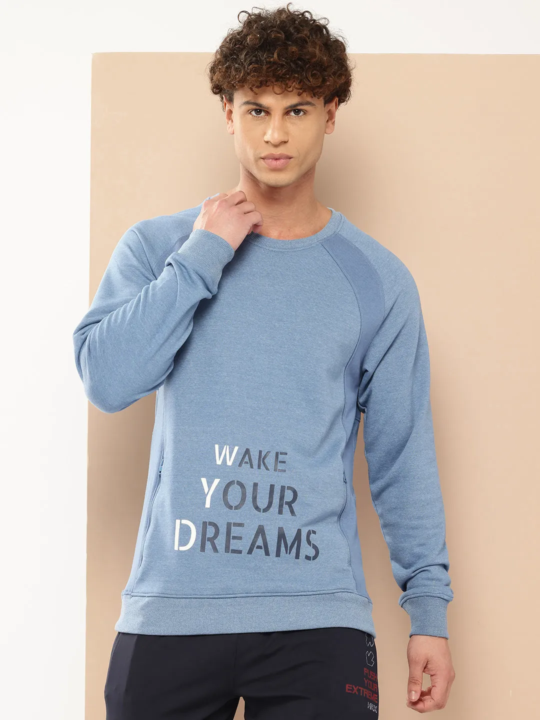 Alcis Men Blue Printed Sweatshirt