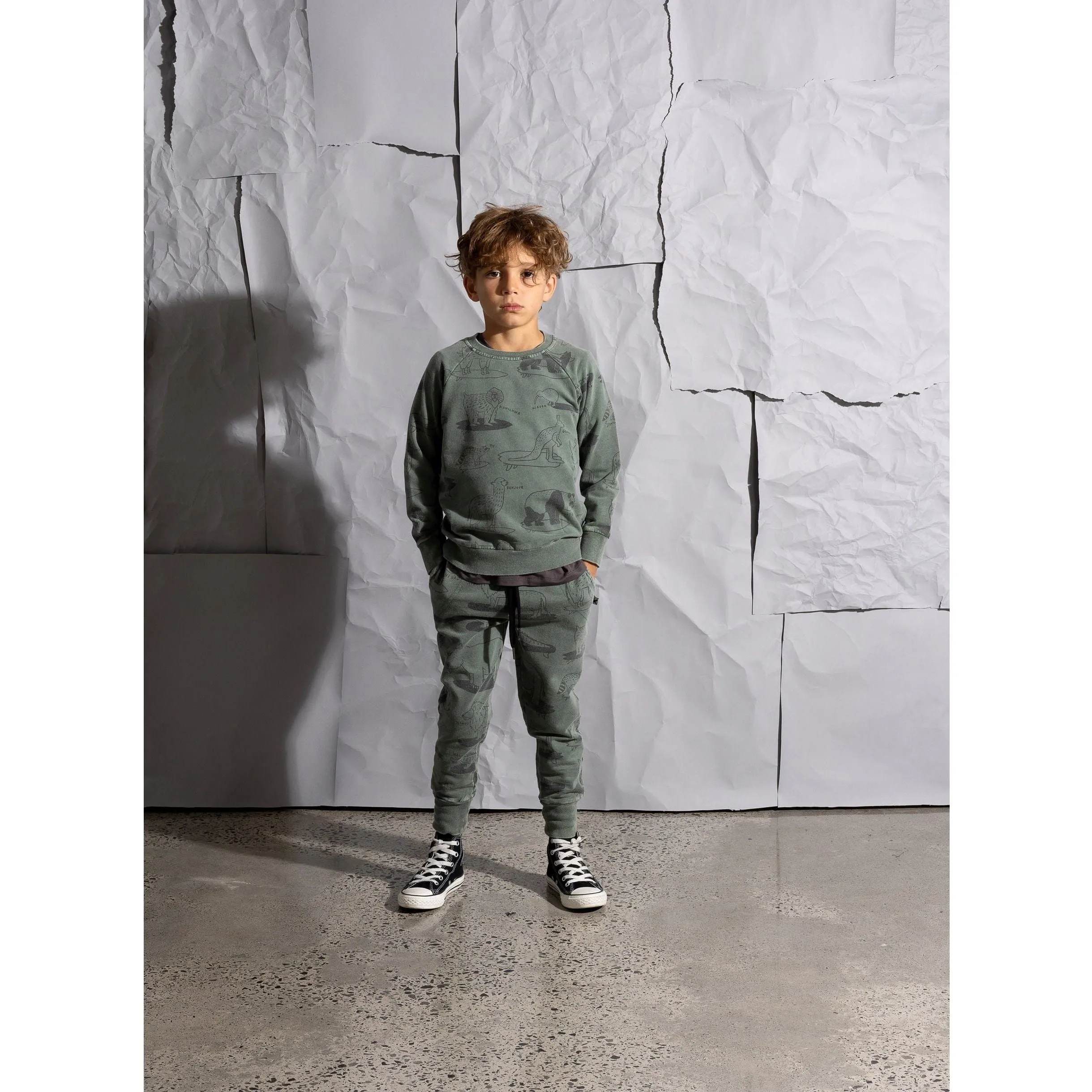 Animal Surfers Trackies - Olive Wash
