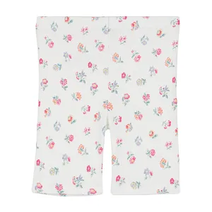 Annila White Felicita Flower Shorts