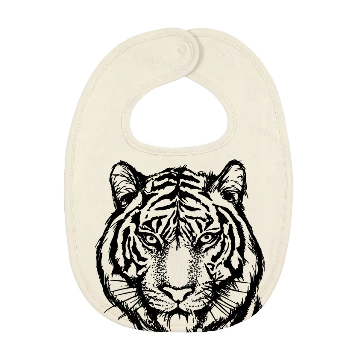 Baby Bib | Organic Cotton Hand Printed With Tiger