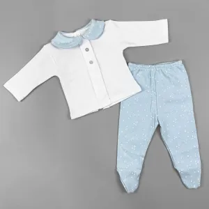 Baby Boys Blue 2 Piece Cotton Outfit Star Design