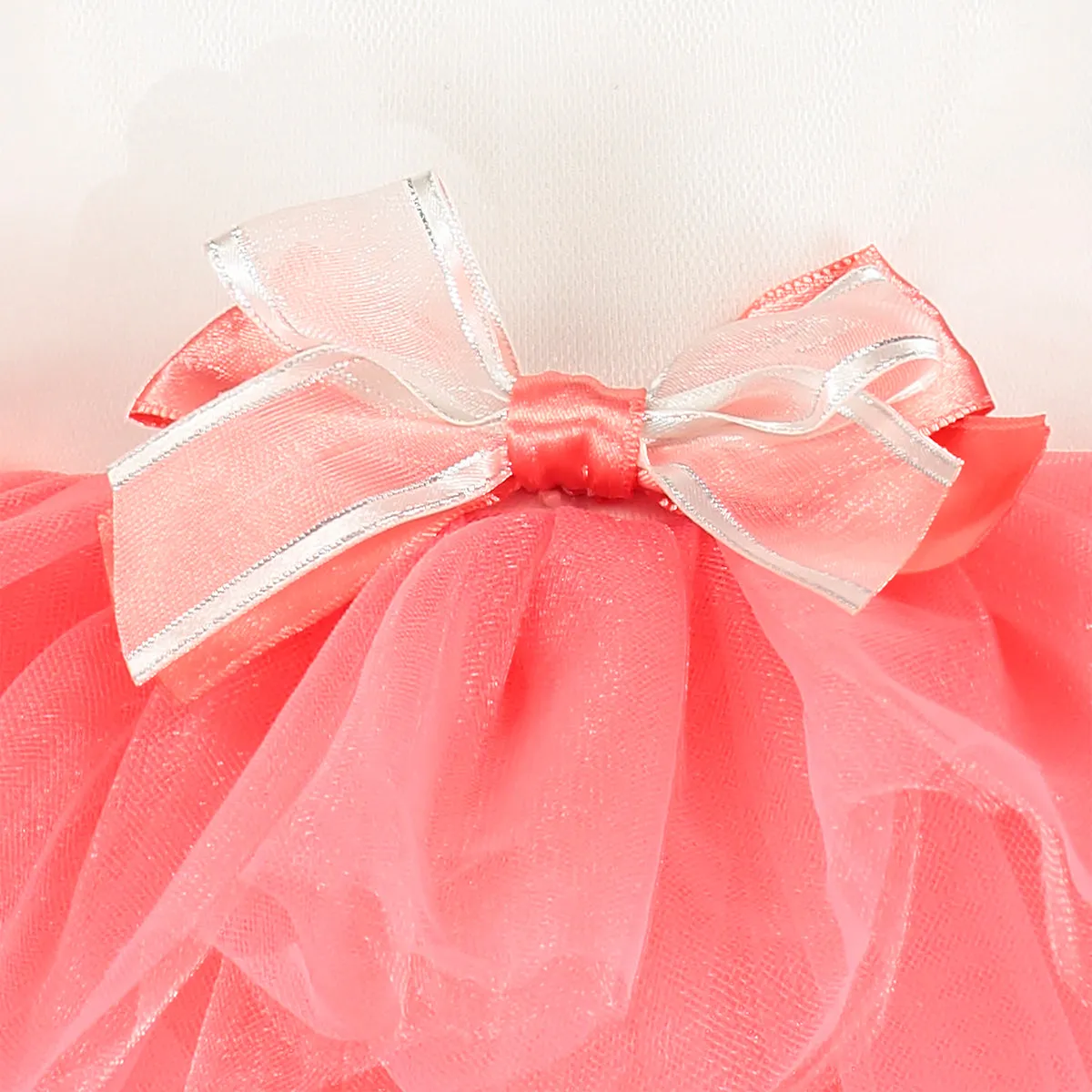 Baby Girl Coral Ivory Pink Tutu Dress