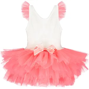 Baby Girl Coral Ivory Pink Tutu Dress