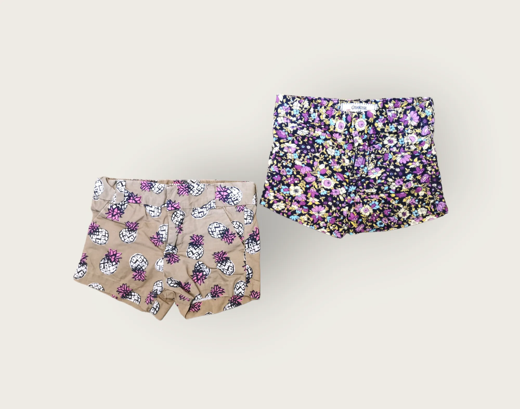 BABY GIRL SIZE 12 MONTHS - OSHKOSH, 2 Pack Cotton Shorts EUC B50