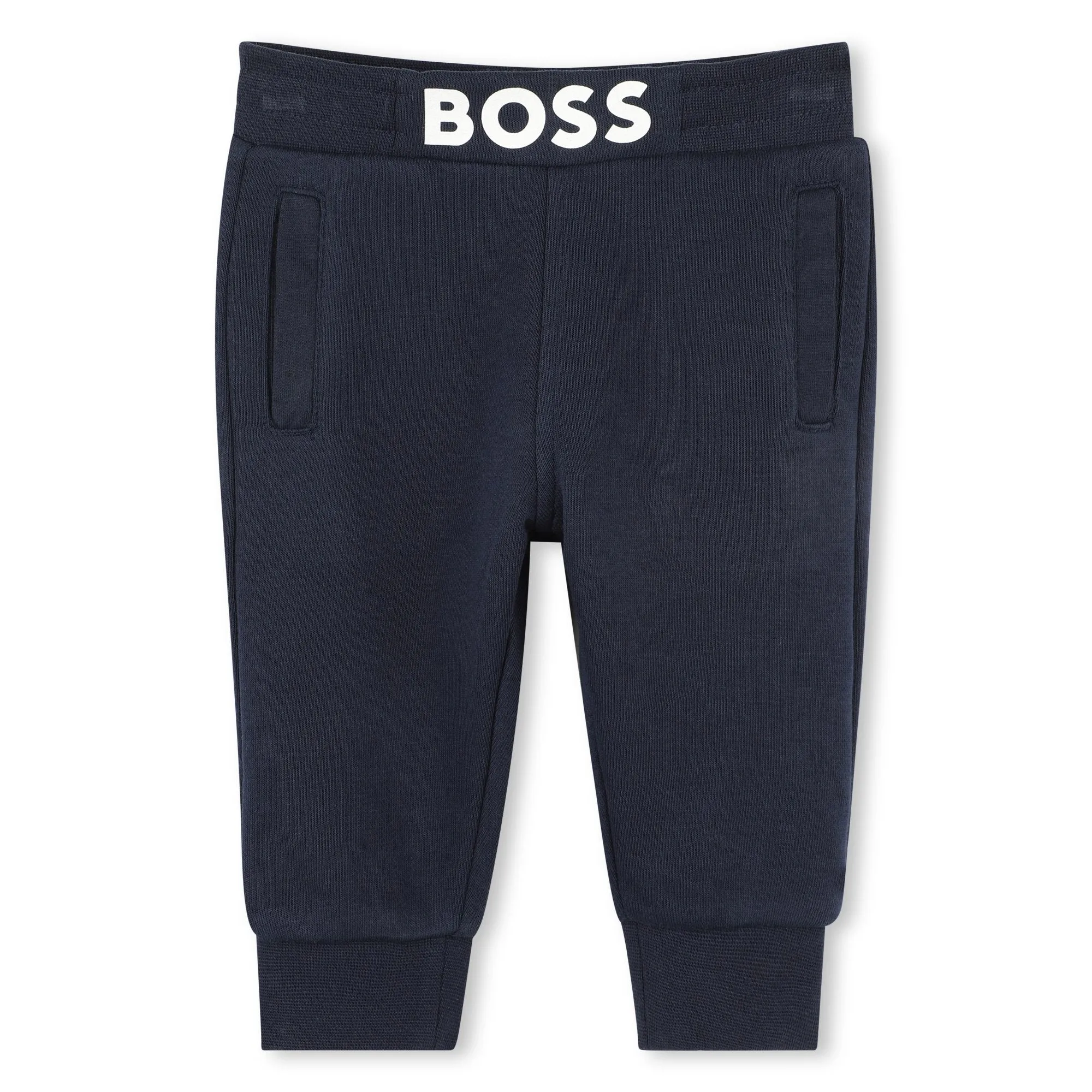Baby Navy Printed Logo Cotton Jogging Bottoms