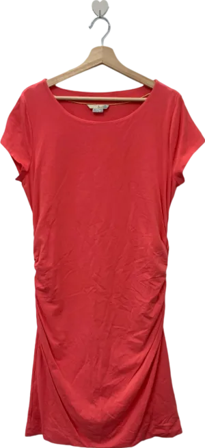 Boden Red Short Sleeve Gathered Side Dress UK 20