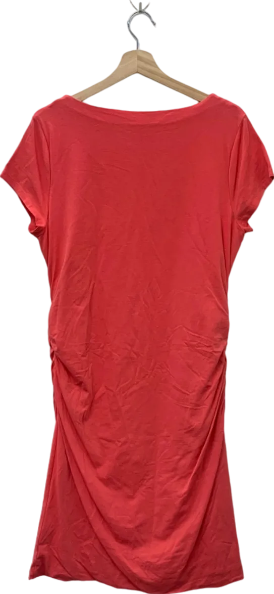 Boden Red Short Sleeve Gathered Side Dress UK 20