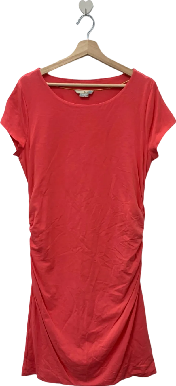 Boden Red Short Sleeve Gathered Side Dress UK 20