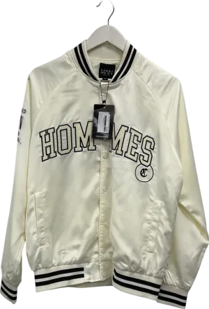 boohooMan White Hommes Souvenir Jacket UK M