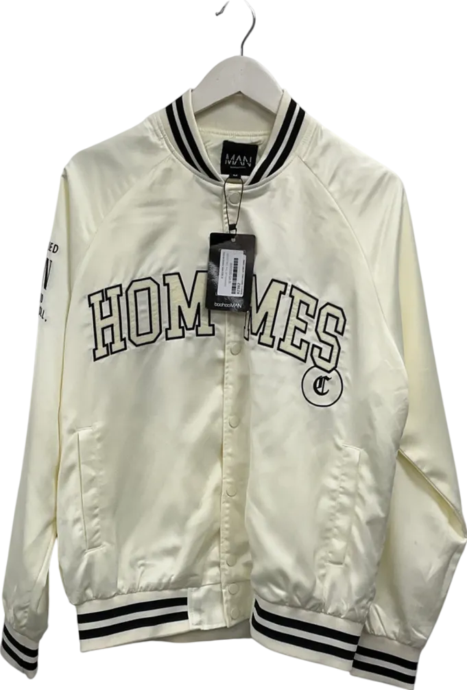 boohooMan White Hommes Souvenir Jacket UK M