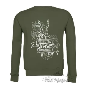 Boutique Bella Canvas Sweatshirt - Protect Your Inner Peace - Skellie Hands