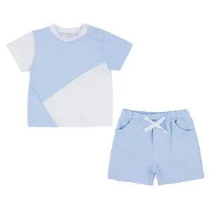 Boys Blue and White Short Set