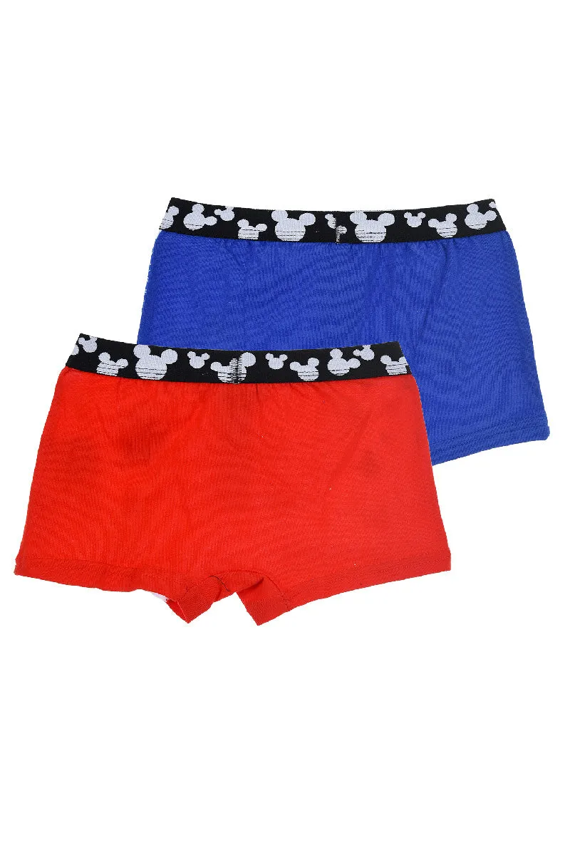 Boys Disney Mickey Mouse Boxer Shorts Organic Cotton Blue/White