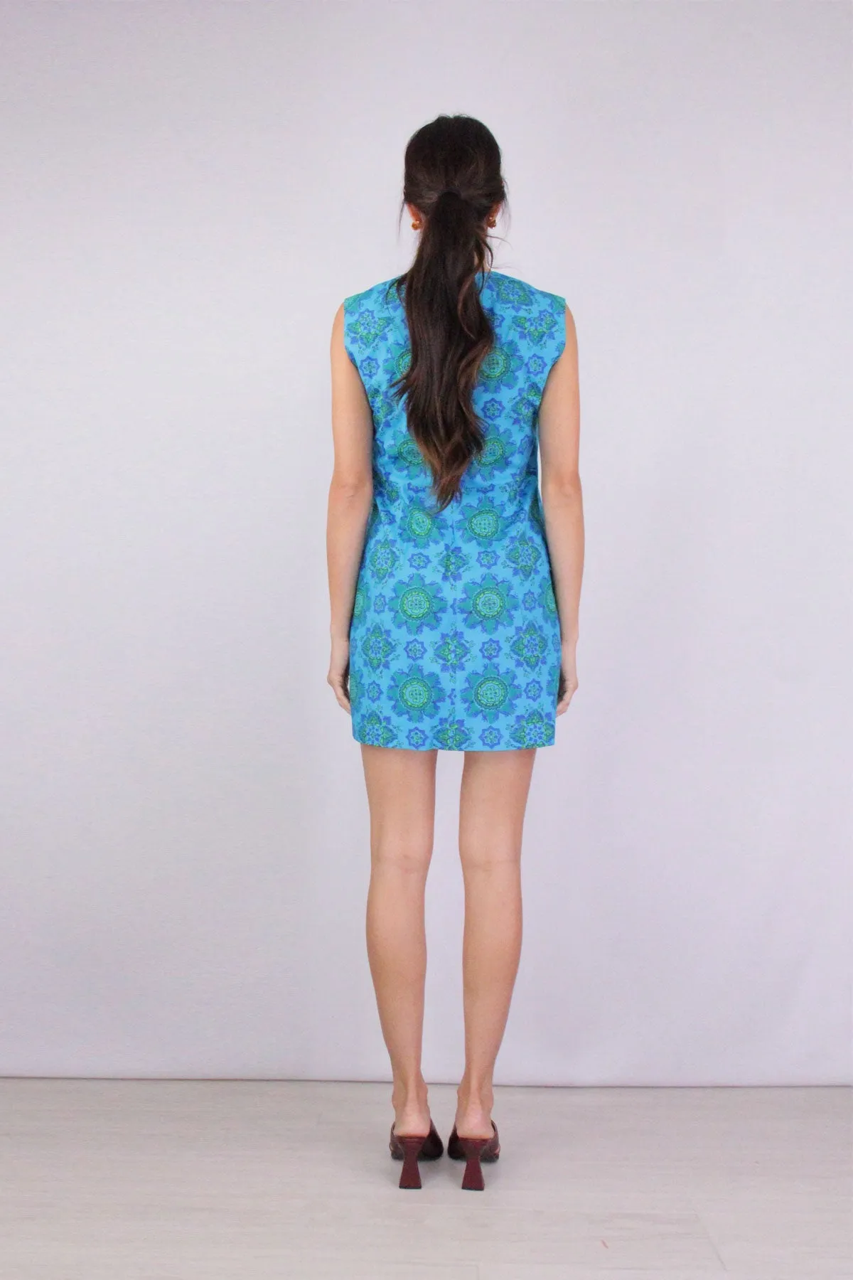 Breva Dress in Blue Multi