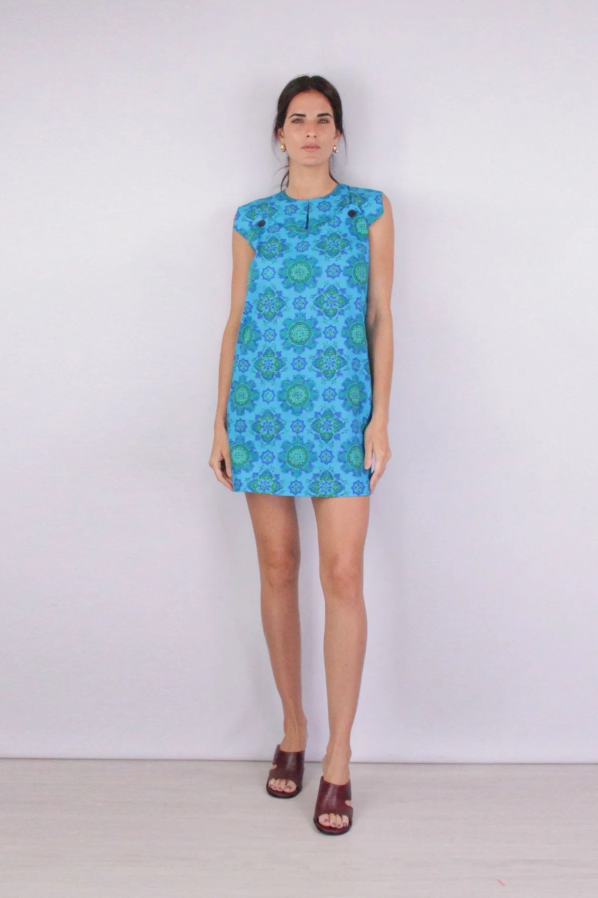 Breva Dress in Blue Multi