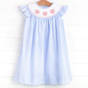 By the Shore Smocked Dress, Blue