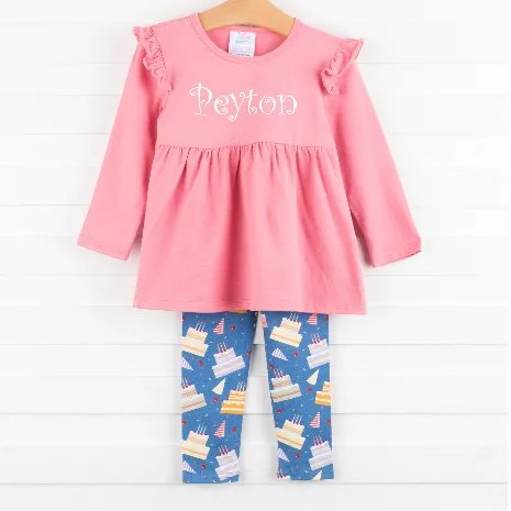 Cake Time Legging Set, Blue