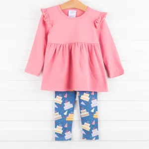 Cake Time Legging Set, Blue
