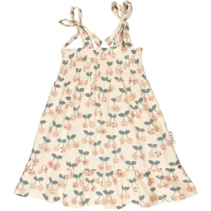 Cherry Shirred Dress