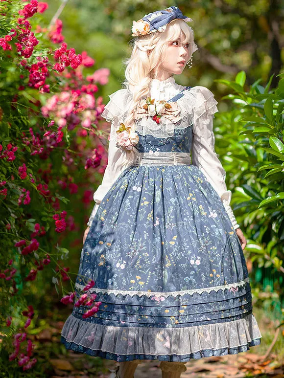 Classical Lolita Dress Cotton Sleeveless Lolita Dresses Teal
