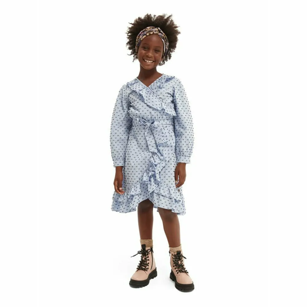 Clip Jacquard Midi-Length Wrap-Over Dress - Breeze