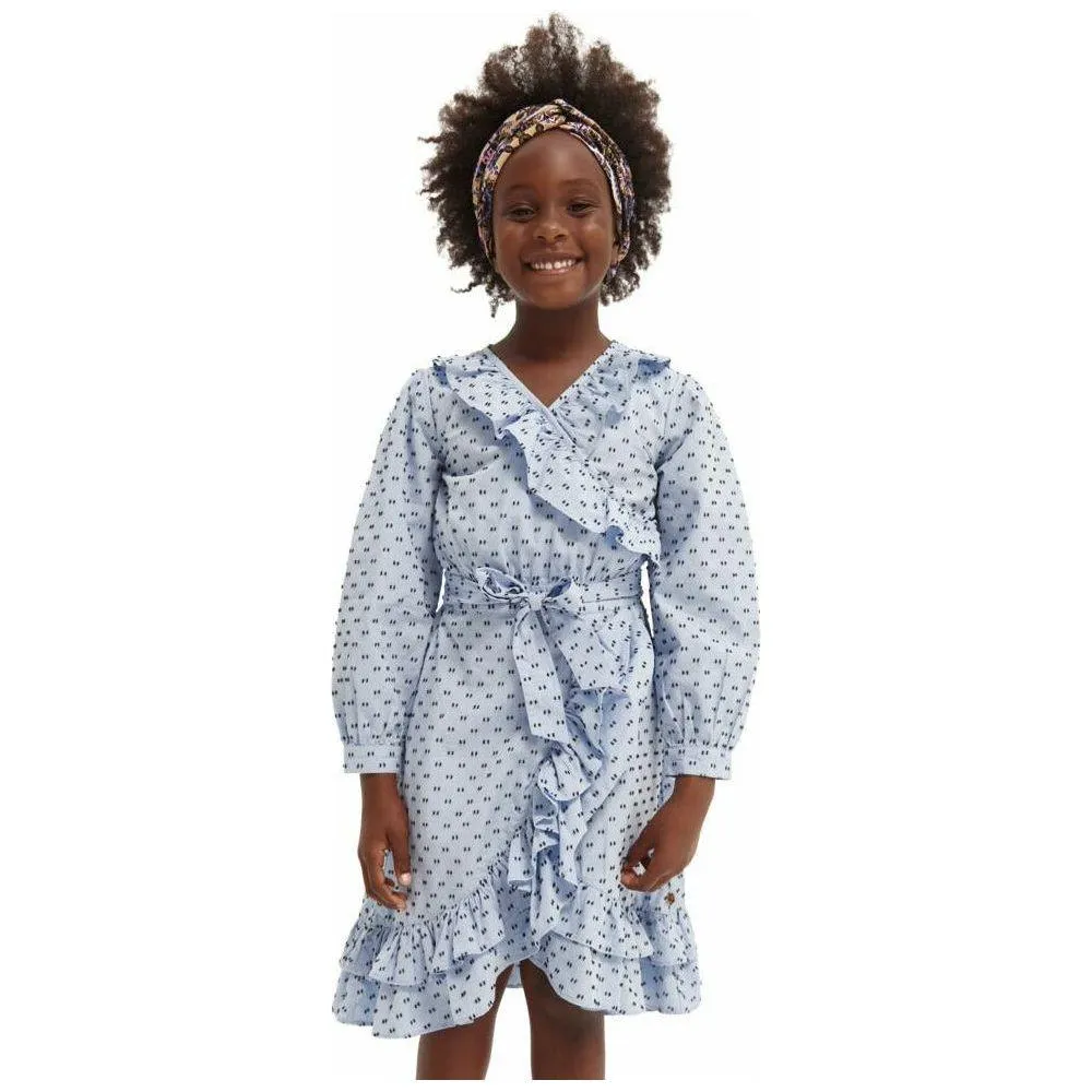 Clip Jacquard Midi-Length Wrap-Over Dress - Breeze