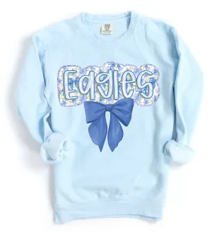 Comfort Colors Eagles Bow Sweatshirt - Adult Sizes