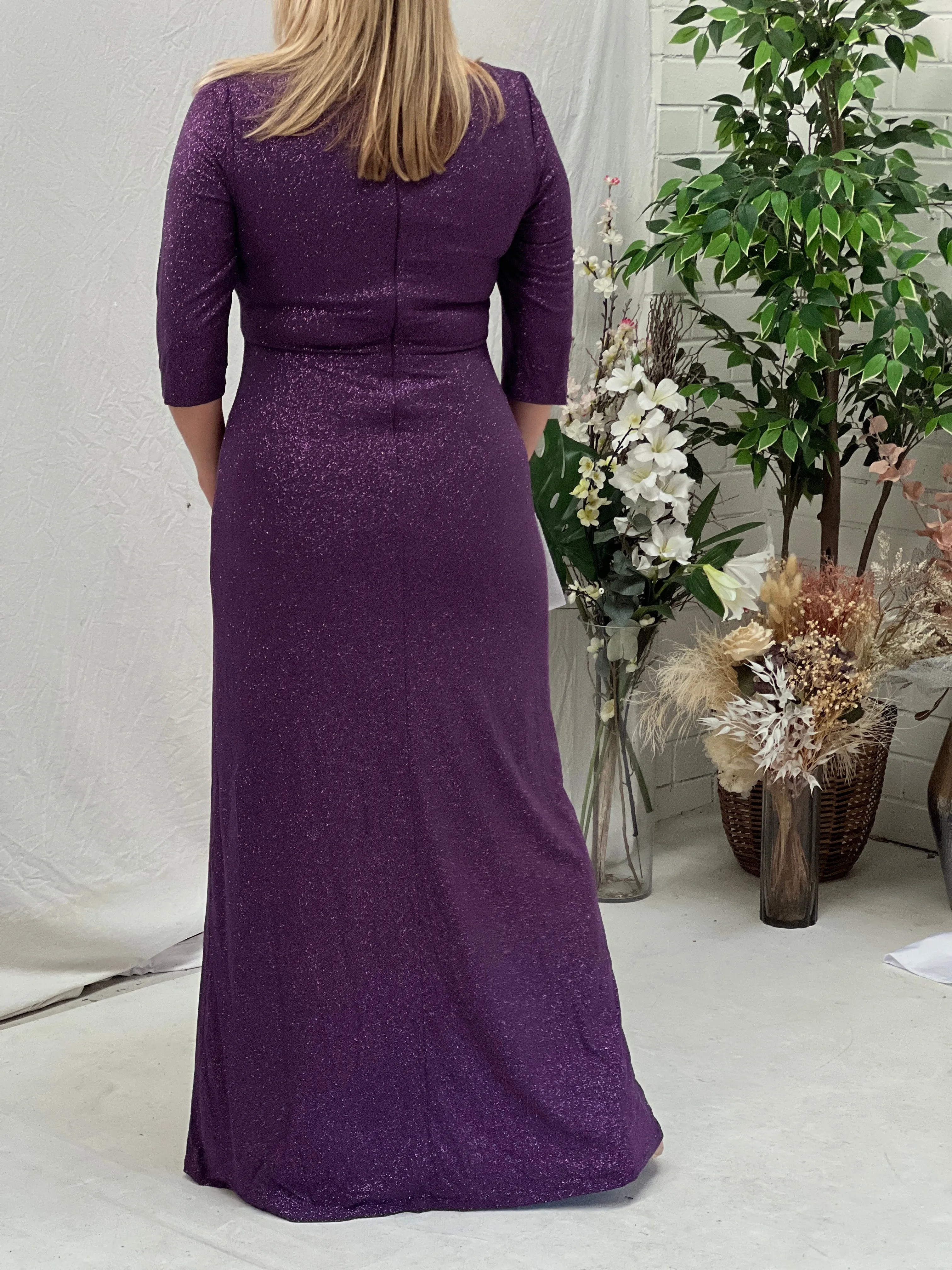 Constantine Purple Glitter Gown