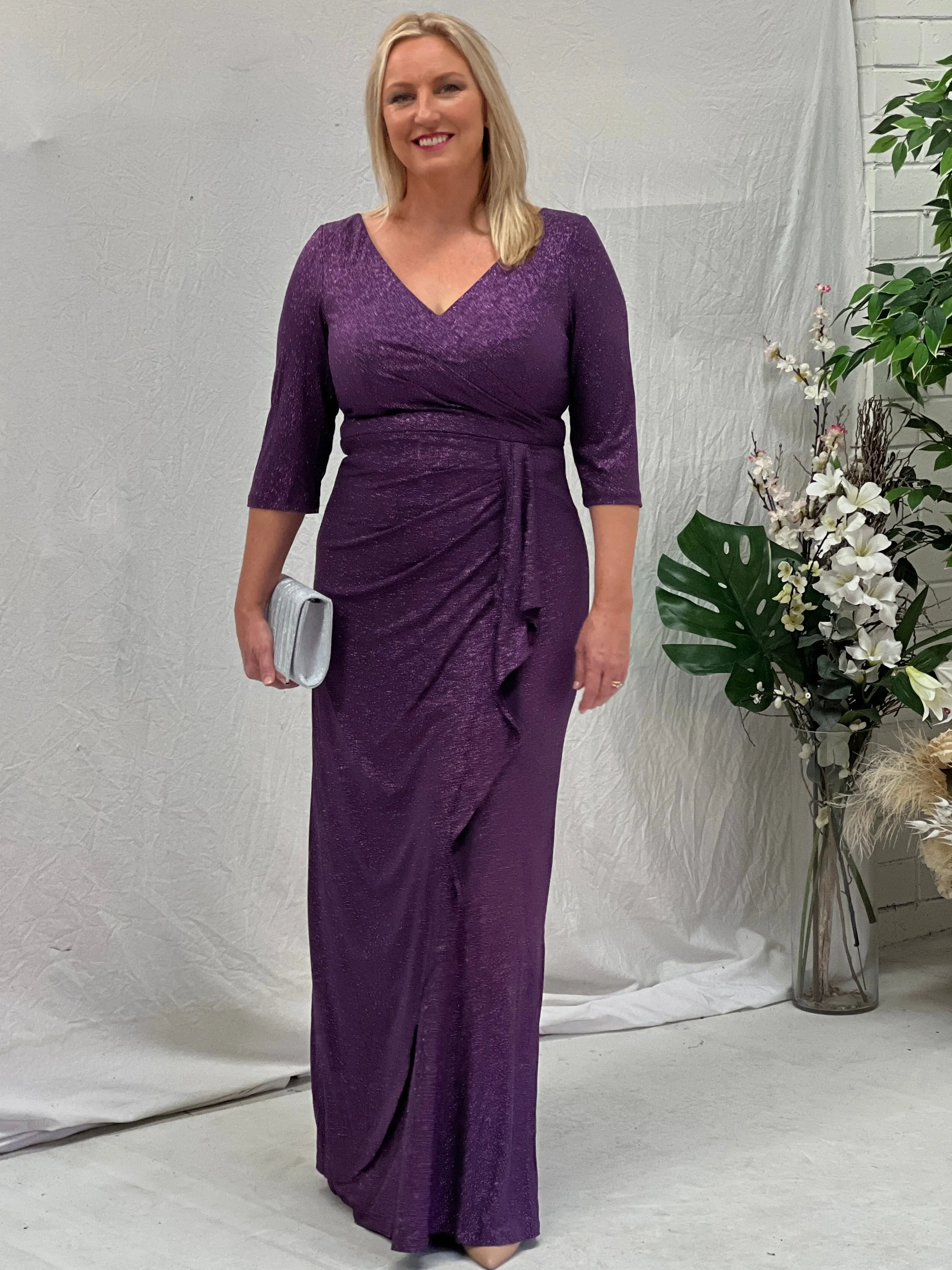 Constantine Purple Glitter Gown