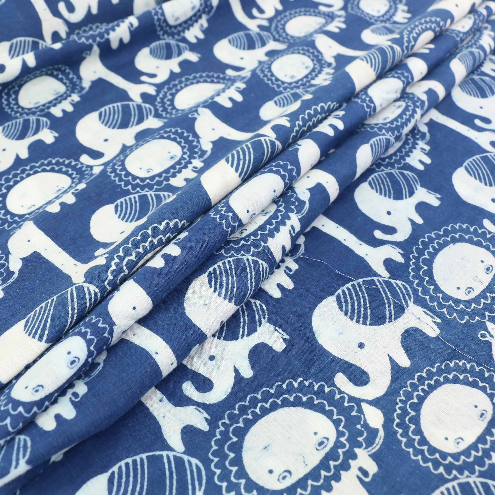 Cotton Voile - Indigo Hand block print