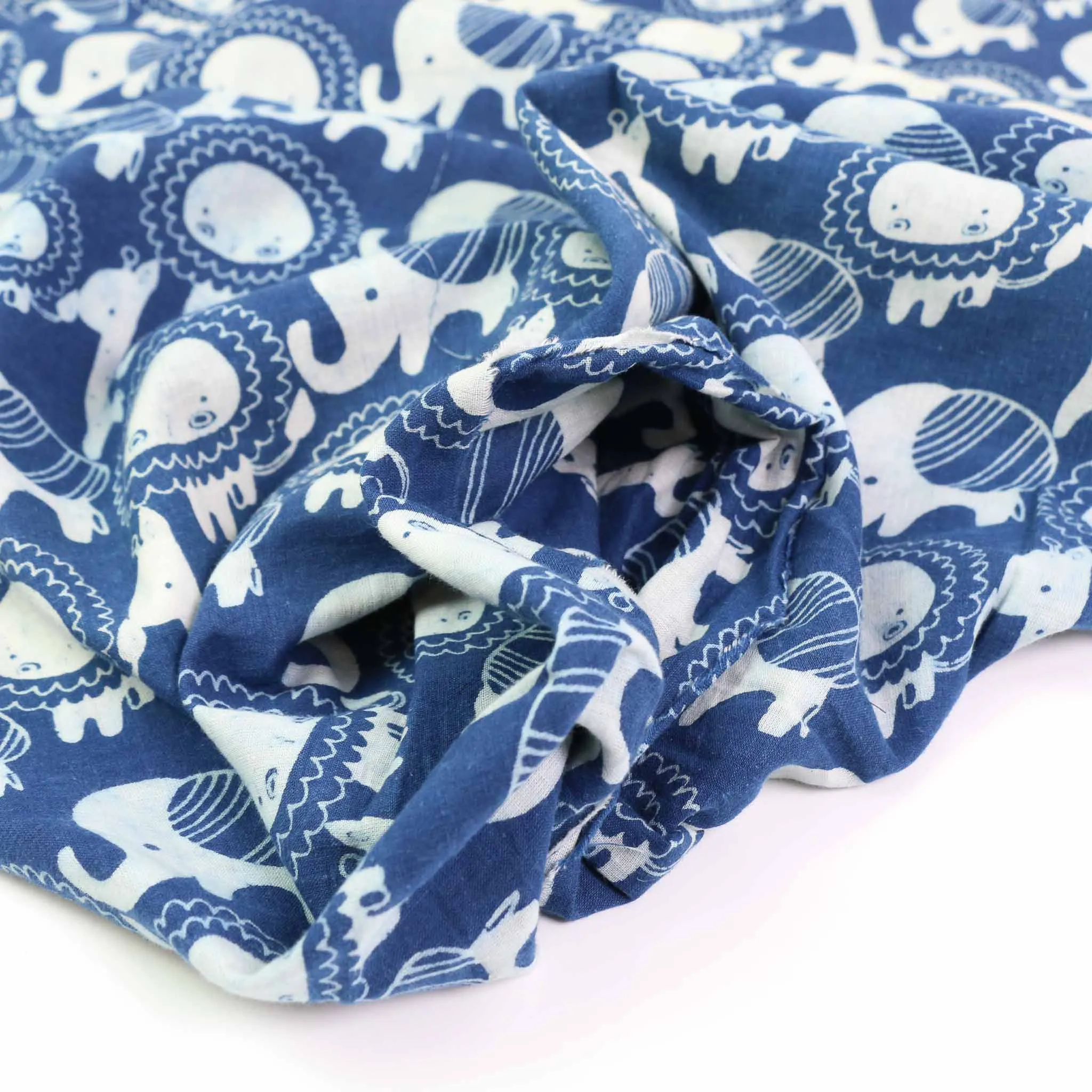 Cotton Voile - Indigo Hand block print
