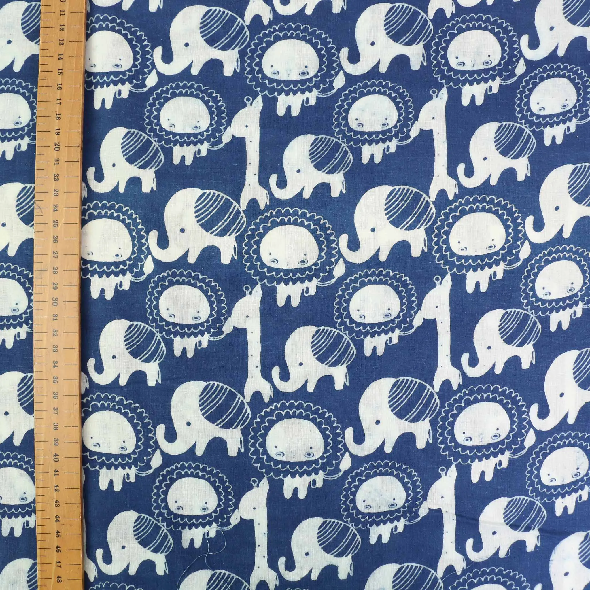 Cotton Voile - Indigo Hand block print