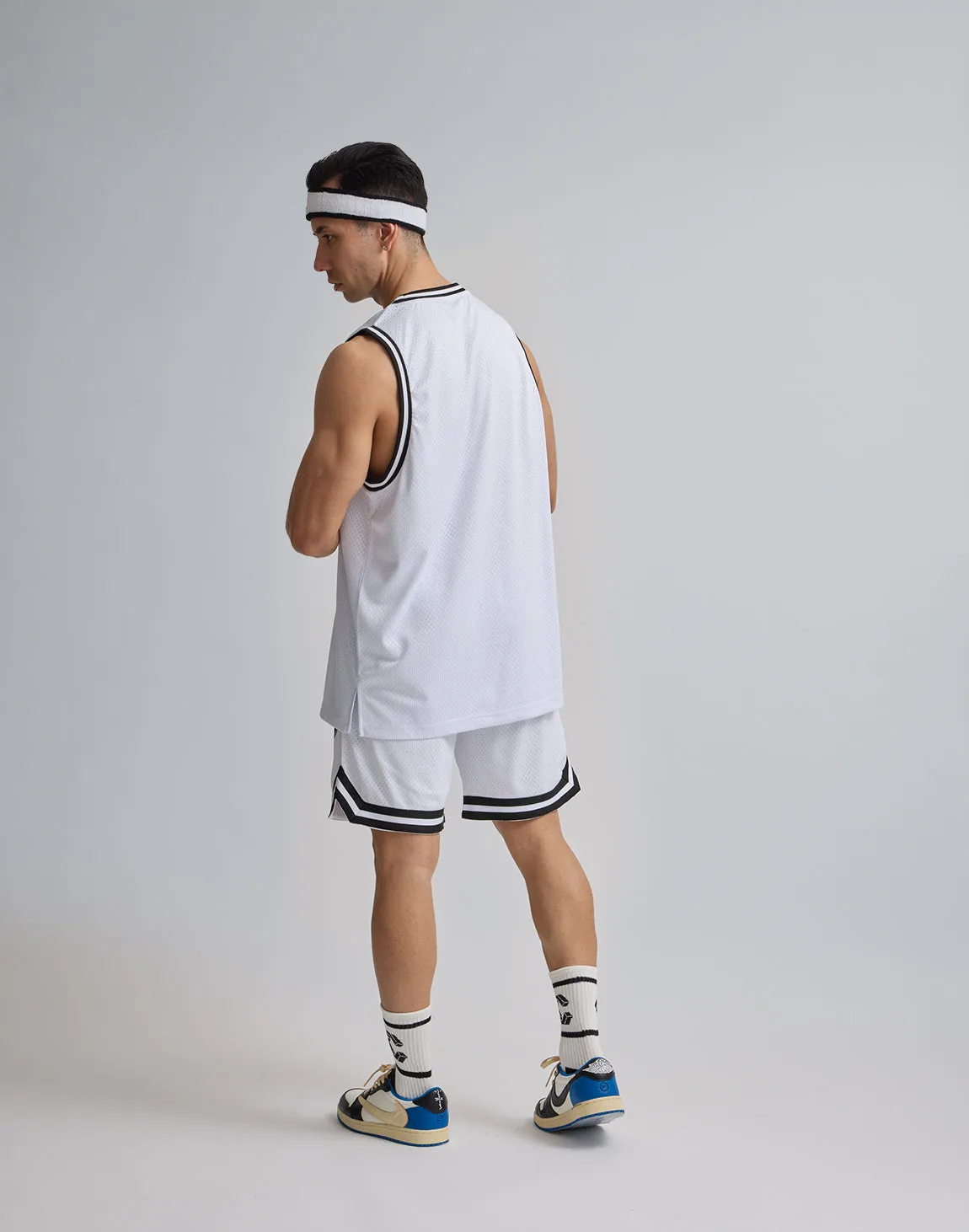 CRONOS JERSEY MESH SHORTS【WHITE】