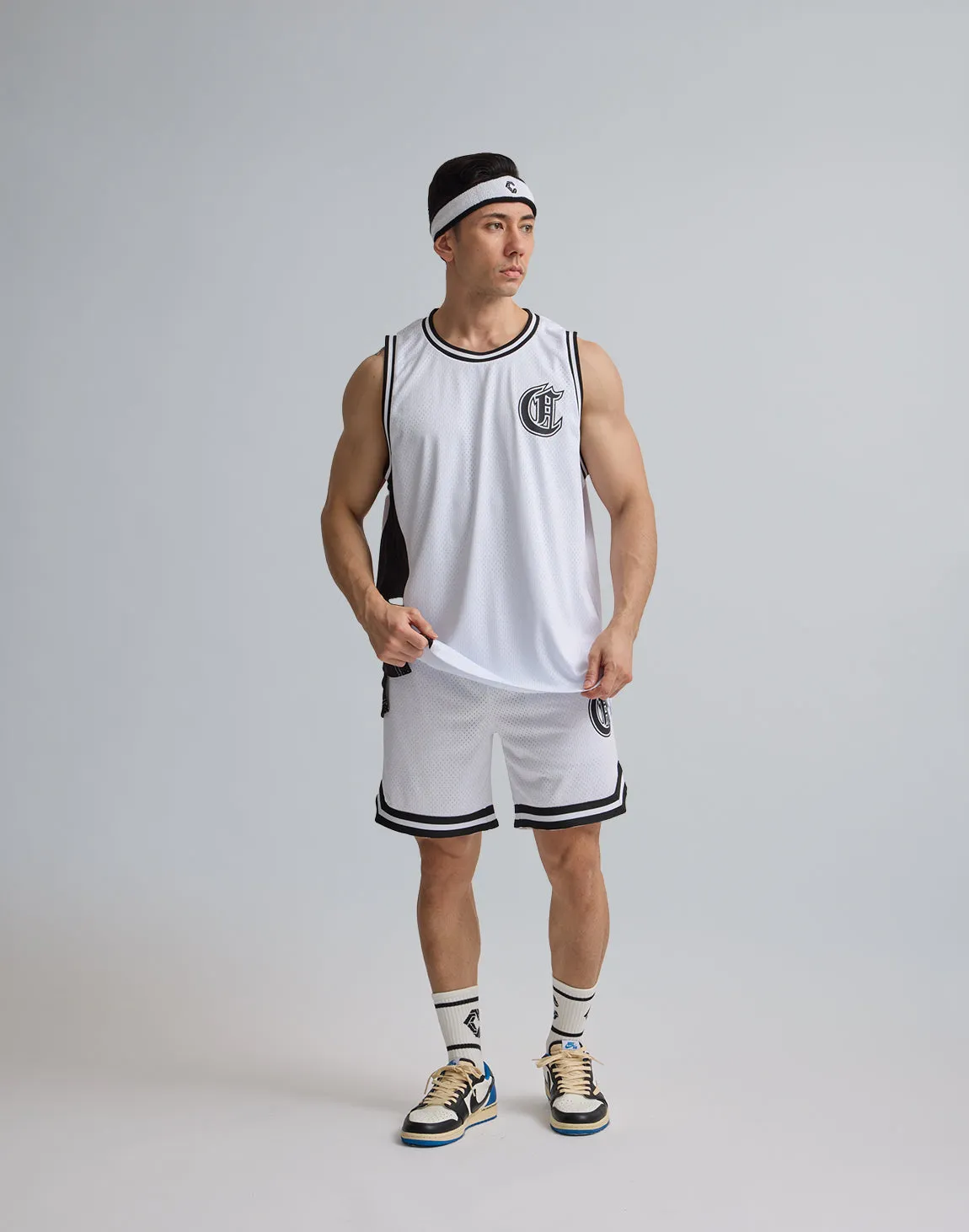 CRONOS JERSEY MESH SHORTS【WHITE】