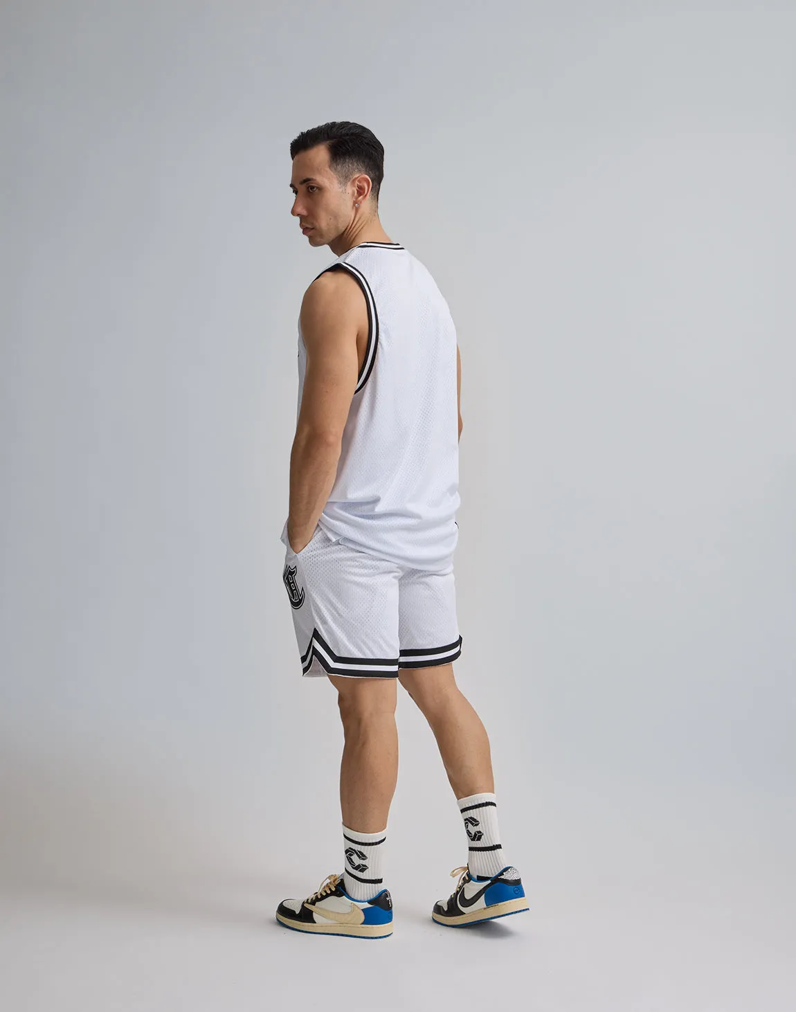 CRONOS JERSEY MESH SHORTS【WHITE】
