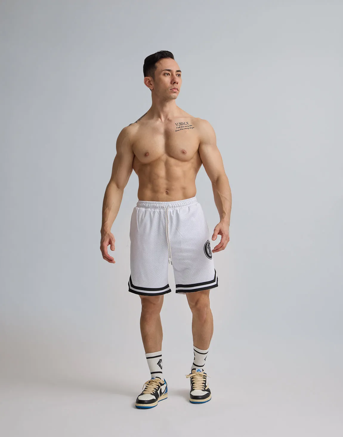 CRONOS JERSEY MESH SHORTS【WHITE】