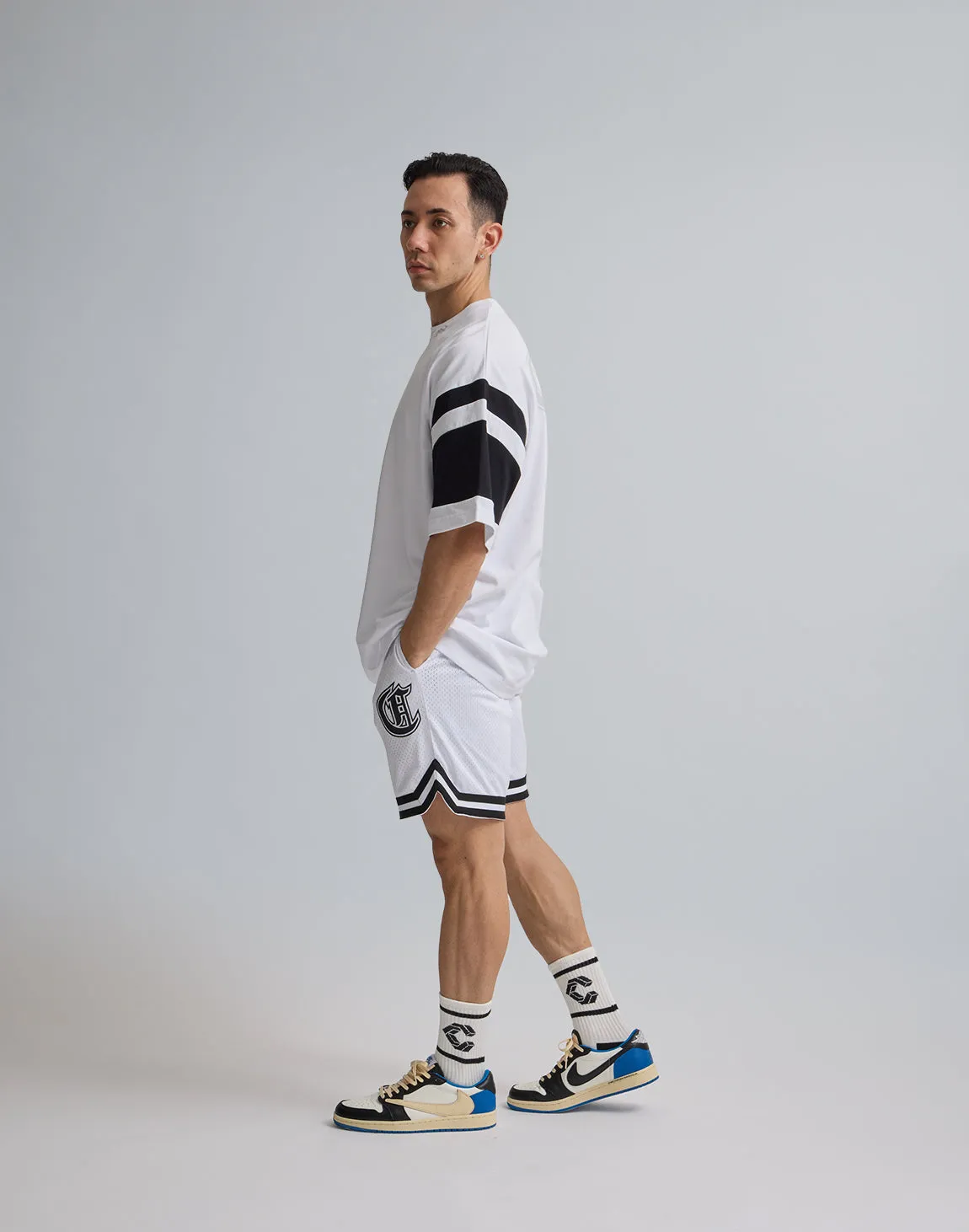 CRONOS JERSEY MESH SHORTS【WHITE】