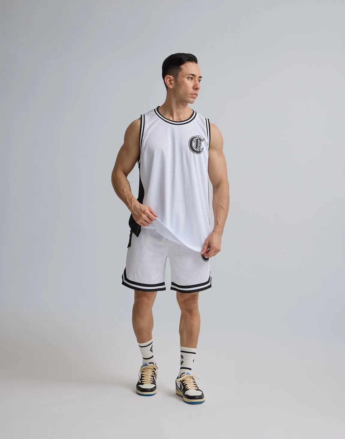 CRONOS JERSEY MESH SHORTS【WHITE】