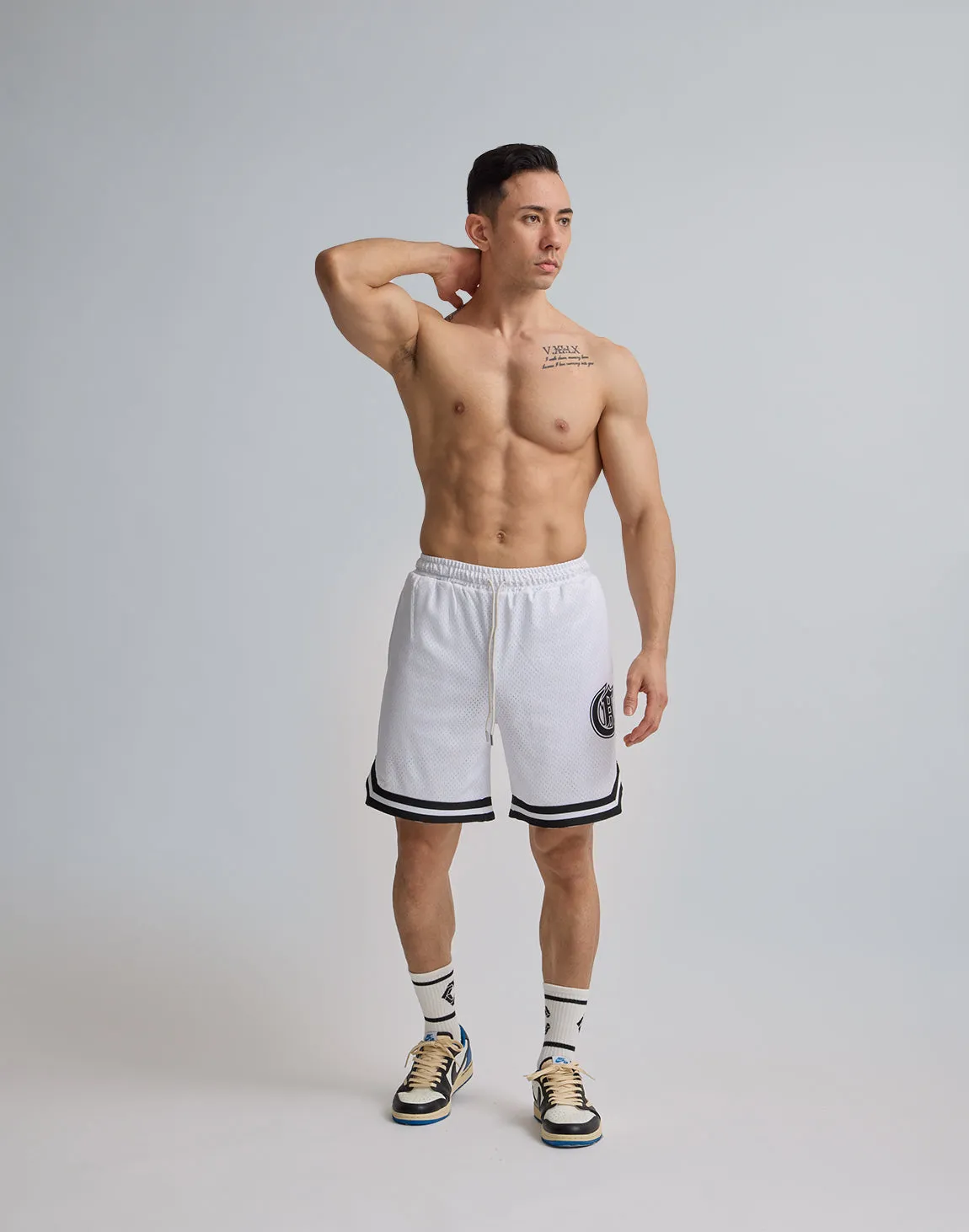 CRONOS JERSEY MESH SHORTS【WHITE】