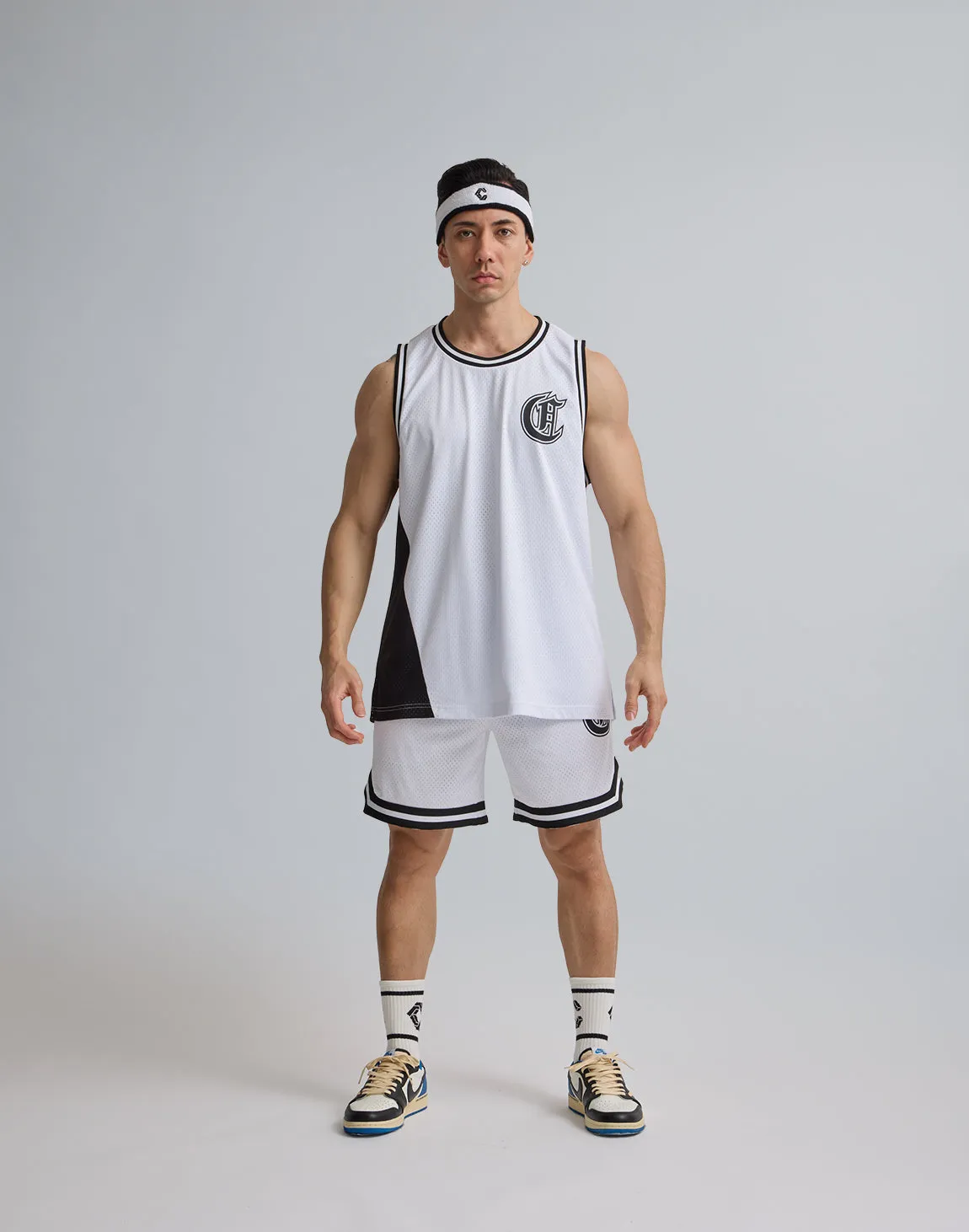 CRONOS JERSEY MESH SHORTS【WHITE】