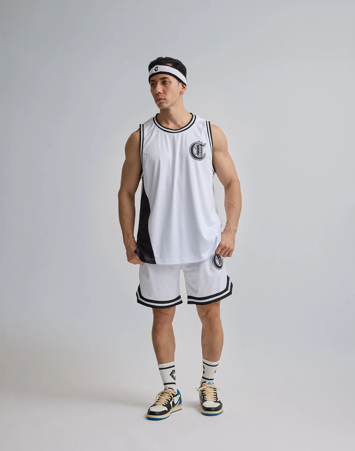 CRONOS JERSEY MESH SHORTS【WHITE】