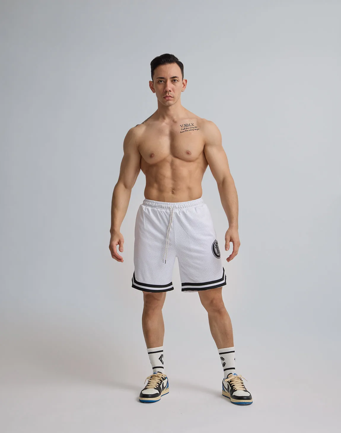 CRONOS JERSEY MESH SHORTS【WHITE】