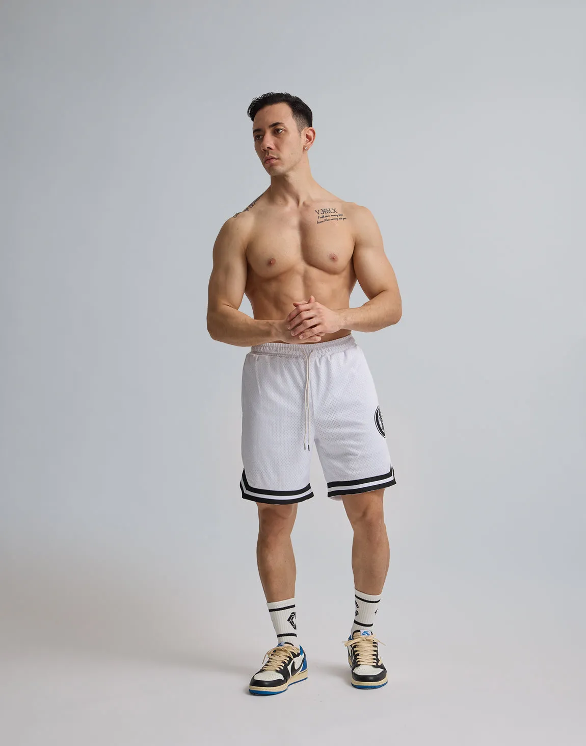 CRONOS JERSEY MESH SHORTS【WHITE】